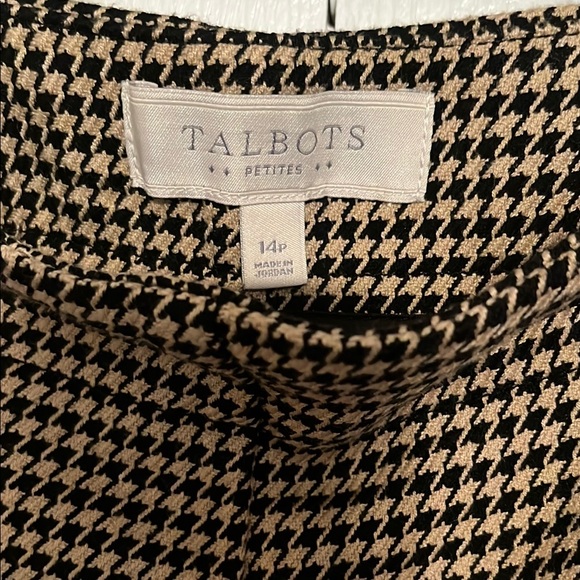 Talbots Brown Houndstooth Straight Leg Pants - Picture 3 of 11